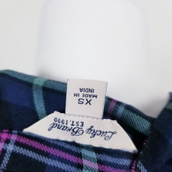 Lucky Brand XS Plaid High Low Popover Tunic Top - Picture 5 of 6